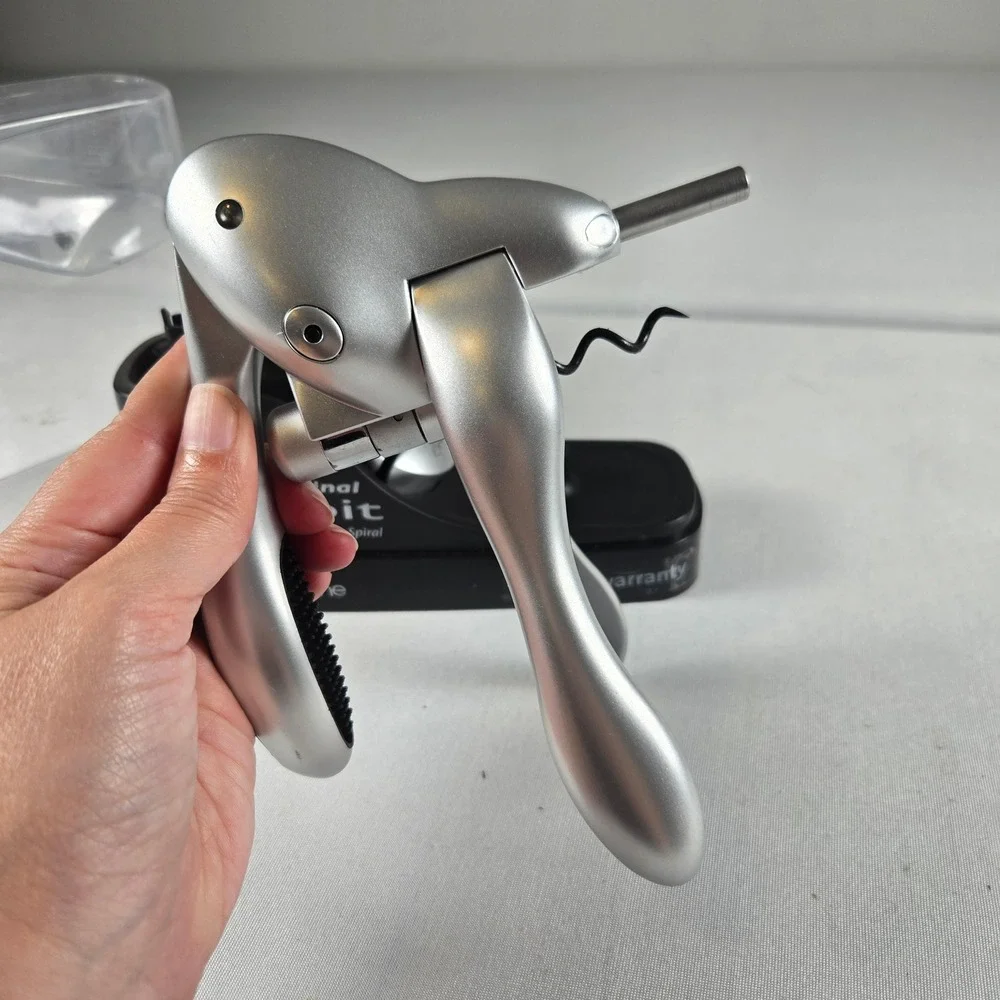 Metrokane Original Rabbit Lever Corkscrew‎ Wine Opener Set Foil Cutter Silver